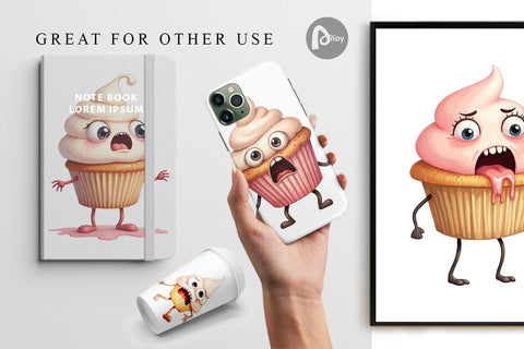 Digital Paper Panic Cupcake Digital Pattern artnoy 