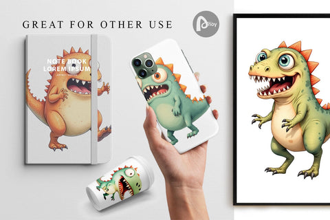 Digital Paper Panic Dino Digital Pattern artnoy 