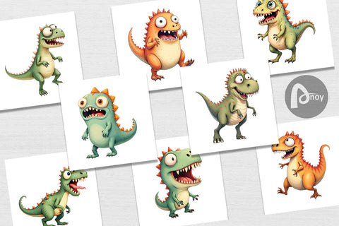 Digital Paper Panic Dino Digital Pattern artnoy 