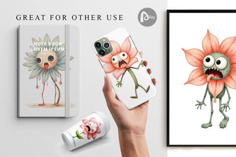 Digital Paper Panic Flower Digital Pattern artnoy 