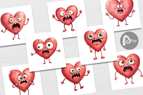 Digital Paper Panic Heart Digital Pattern artnoy 