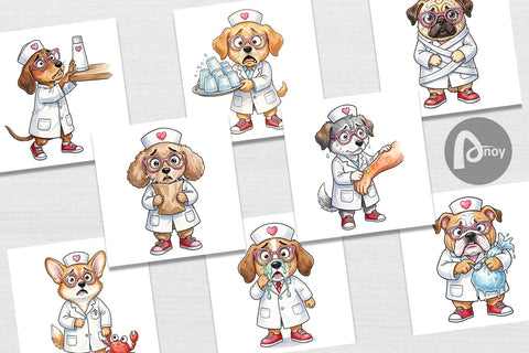 Digital Paper Panic Mode Dog Nurse Prints Sublimation artnoy 