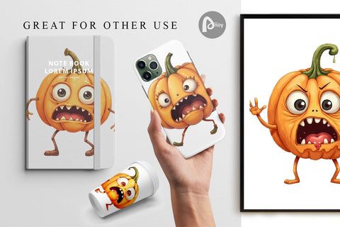 Digital Paper Panic Pumpkin Digital Pattern artnoy 