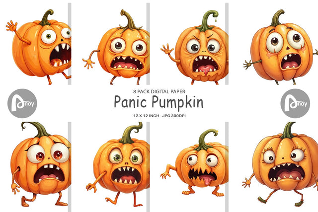 Digital Paper Panic Pumpkin Digital Pattern artnoy 