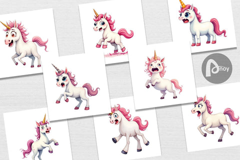 Digital Paper Panic Unicorn Digital Pattern artnoy 