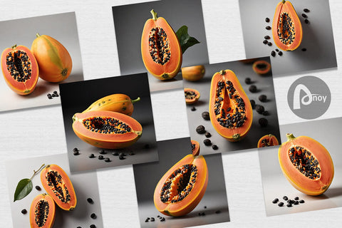 Digital Paper Papaya fruit Digital Pattern artnoy 