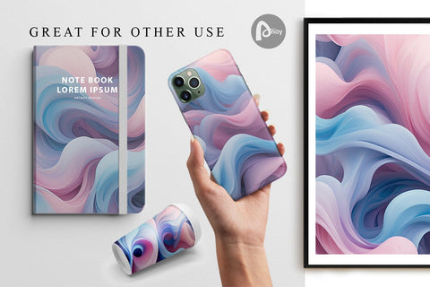 Digital Paper Pastel Cloud Flow Digital Pattern artnoy 