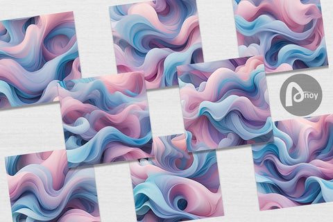 Digital Paper Pastel Cloud Flow Digital Pattern artnoy 
