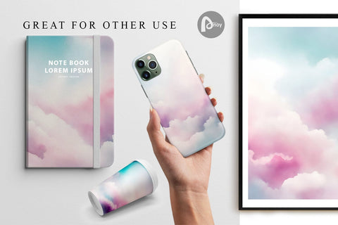 Digital Paper Pastel Cloud Watercolor Digital Pattern artnoy 