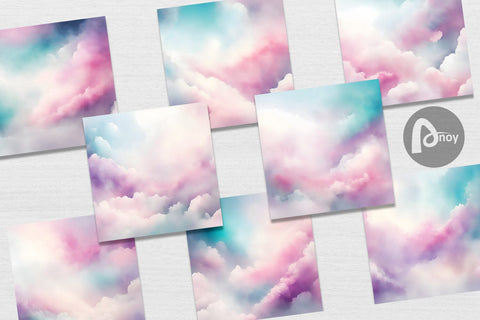 Digital Paper Pastel Cloud Watercolor Digital Pattern artnoy 