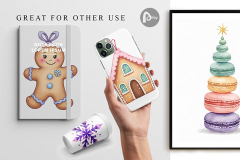 Digital Paper Pastel Dreams Watercolor Christmas Digital Pattern artnoy 