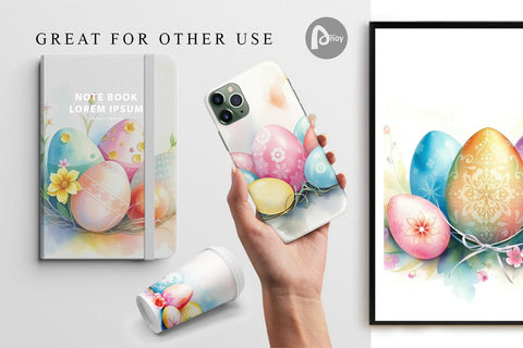 Digital Paper Pastel Easter Eggs Digital Pattern artnoy 