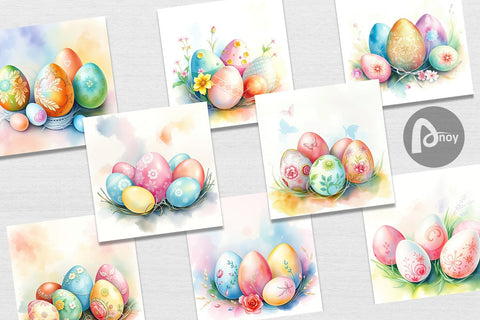 Digital Paper Pastel Easter Eggs Digital Pattern artnoy 