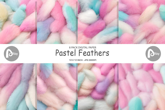 Digital Paper Pastel Feathers Digital Pattern artnoy 
