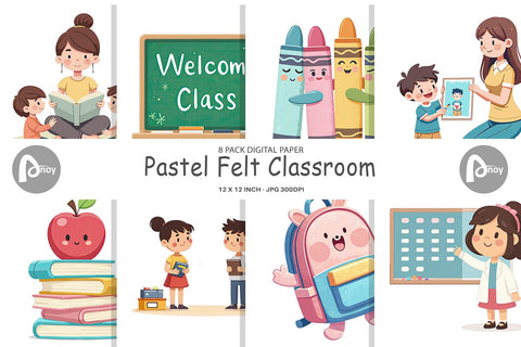 Digital Paper Pastel Felt Class Digital Pattern artnoy 