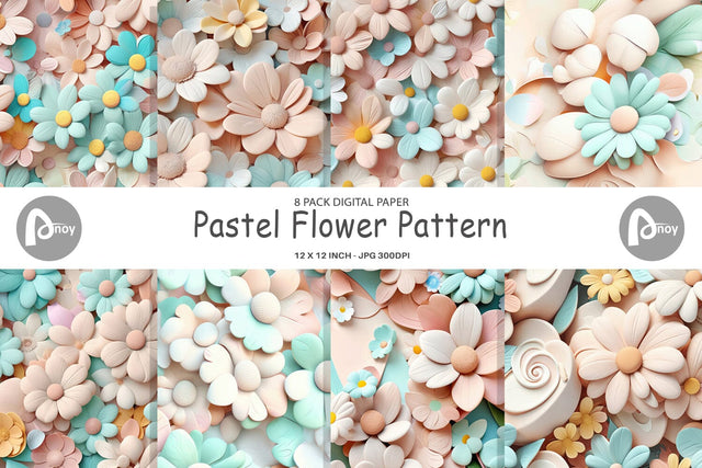 Digital Paper Pastel Flower Pattern Digital Pattern artnoy 