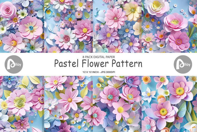 Digital Paper Pastel Flowers Pattern Digital Pattern artnoy 
