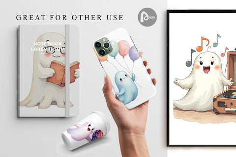 Digital Paper Pastel Ghost Vibes Digital Pattern artnoy 