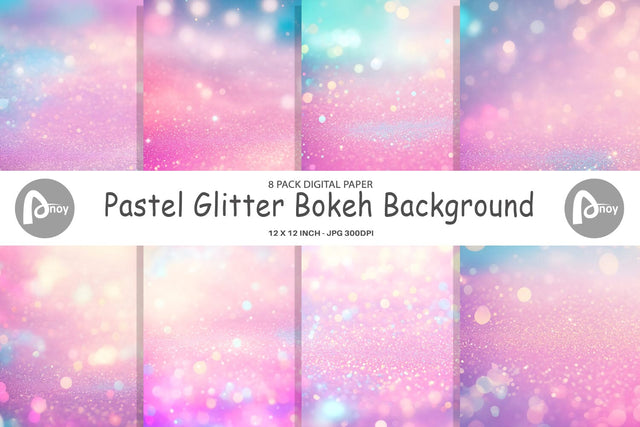 Digital Paper Pastel Glitter Bokeh Digital Pattern artnoy 