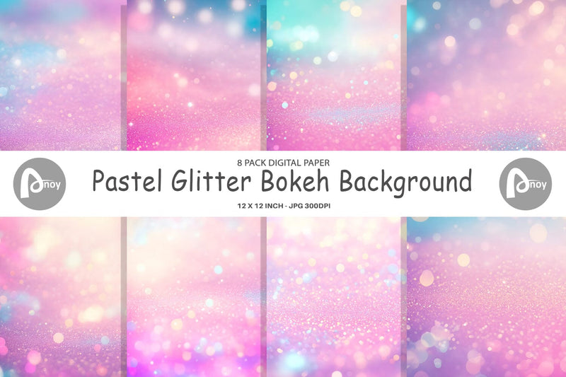 Digital Paper Pastel Glitter Bokeh Digital Pattern artnoy 