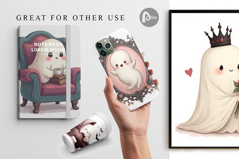 Digital Paper Pastel Gothic Ghost Digital Pattern artnoy 