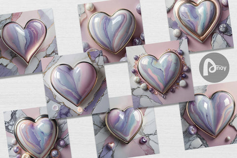 Digital Paper Pastel Heart Marble Digital Pattern artnoy 