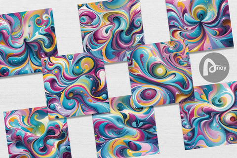 Digital Paper Pastel Liquid Swirl Digital Pattern artnoy 