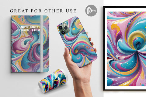 Digital Paper Pastel Liquid Swirl Digital Pattern artnoy 