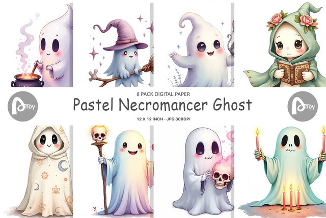 Digital Paper Pastel Necromancer Ghost Digital Pattern artnoy 