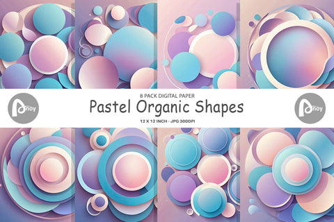 Digital Paper Pastel Organic Shapes Digital Pattern artnoy 