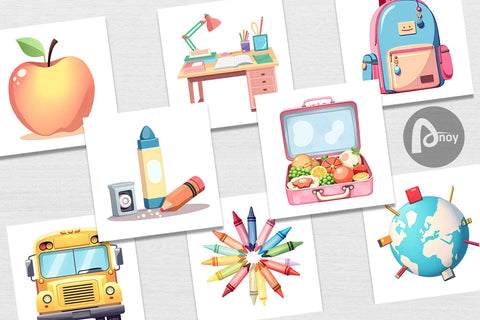 Digital Paper Pastel School Essentials Digital Pattern artnoy 