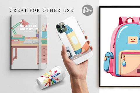 Digital Paper Pastel School Essentials Digital Pattern artnoy 