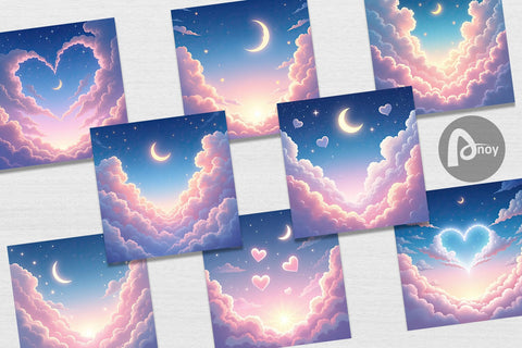 Digital Paper Pastel Sky Digital Pattern artnoy 