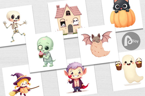 Digital Paper Pastel Spook Parade Digital Pattern artnoy 