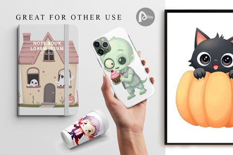 Digital Paper Pastel Spook Parade Digital Pattern artnoy 