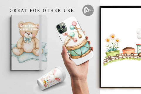 Digital Paper Pastel Toyland Digital Pattern artnoy 