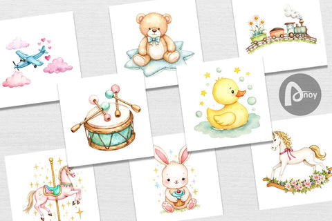 Digital Paper Pastel Toyland Digital Pattern artnoy 