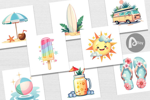 Digital Paper Pastel Tropical Summer Digital Pattern artnoy 