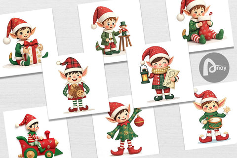 Digital Paper Patchwork Elf Digital Pattern artnoy 