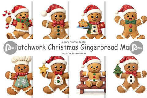 Digital Paper Patchwork Gingerbread Digital Pattern artnoy 
