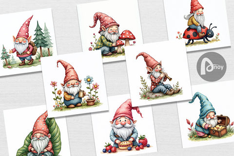 Digital Paper Patchwork Gnome Collection Digital Pattern artnoy 