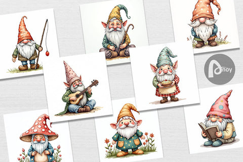 Digital Paper Patchwork Gnomes Digital Pattern artnoy 