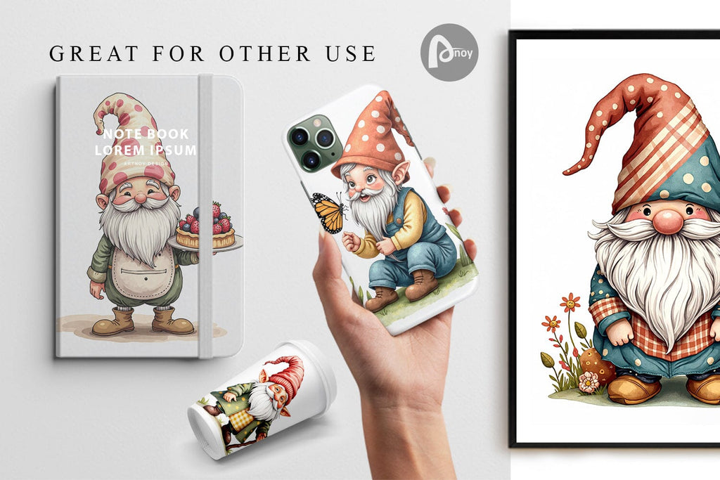 Digital Paper Patchwork Gnomes - So Fontsy