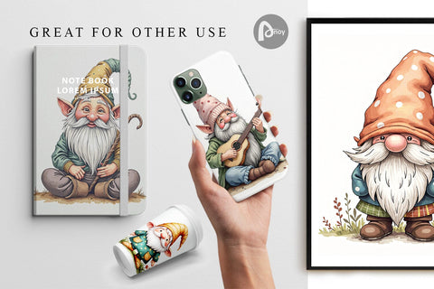 Digital Paper Patchwork Gnomes Digital Pattern artnoy 