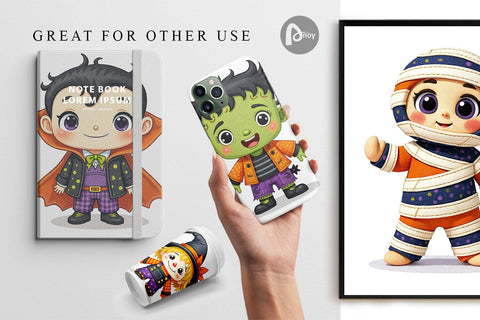 Digital Paper Patchwork Halloween Friends Digital Pattern artnoy 