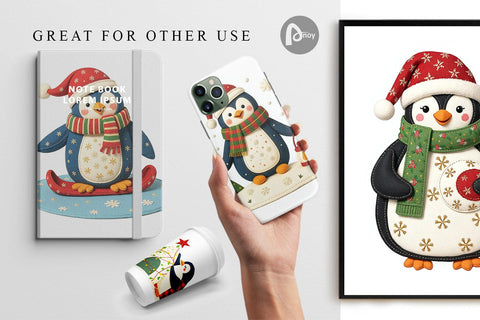 Digital Paper Patchwork Penguin Digital Pattern artnoy 