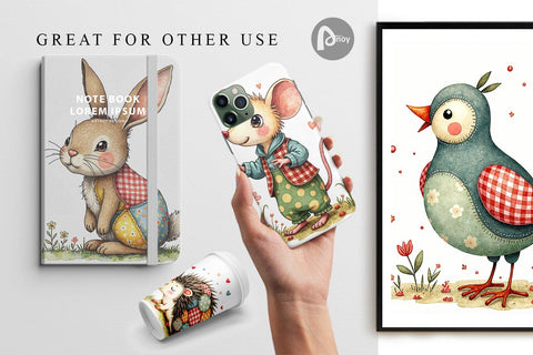 Digital Paper Patchwork Pet Pals Digital Pattern artnoy 