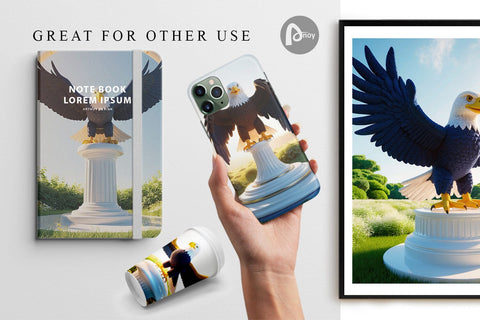 Digital Paper Patriotic Bald Eagle Digital Pattern artnoy 