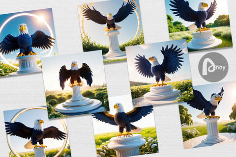 Digital Paper Patriotic Bald Eagle Digital Pattern artnoy 