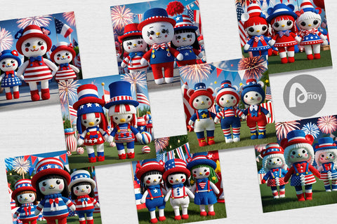 Digital Paper Patriotic Doll Crochet Digital Pattern artnoy 